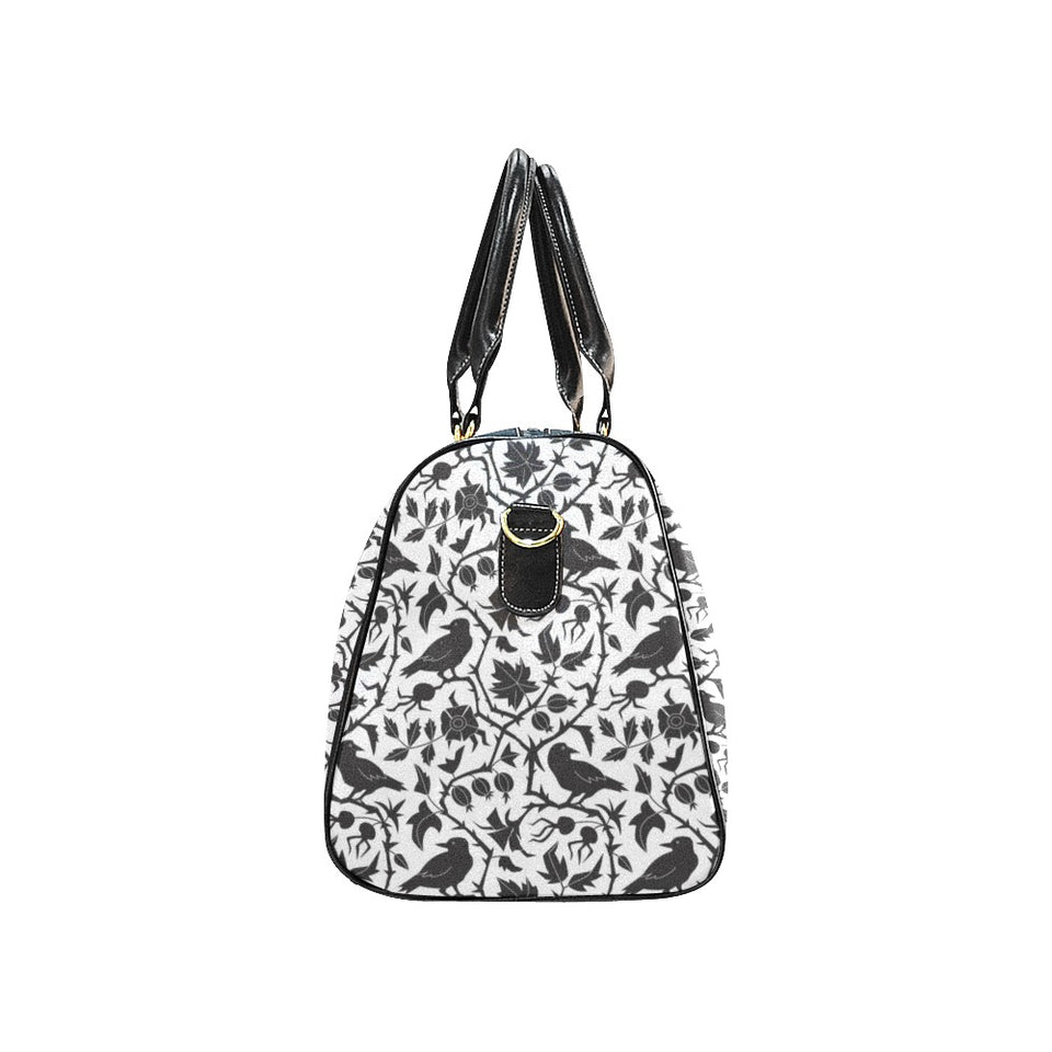 Crow dark floral pattern Travel Bag