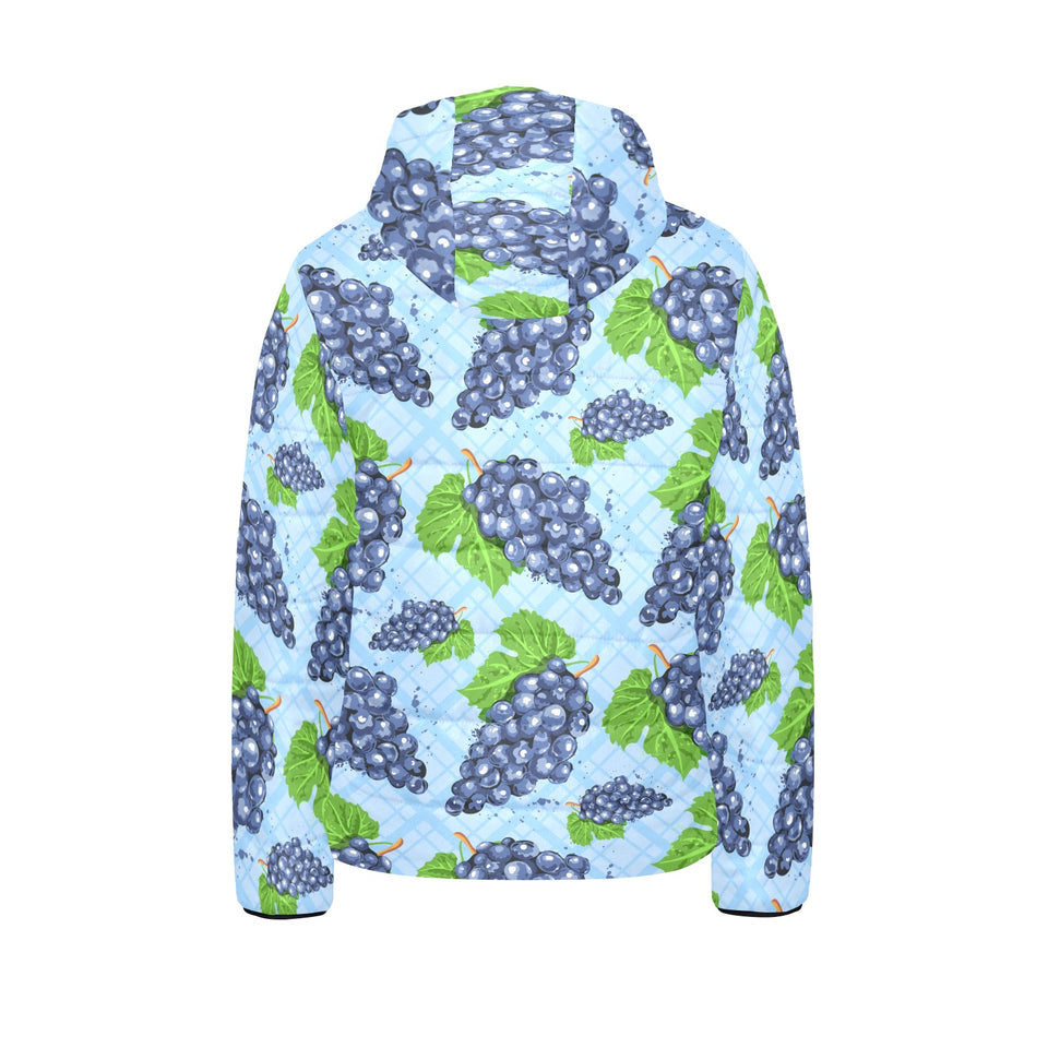 Watercolor grape pattern Kids' Boys' Girls' Padded Hooded Jacket