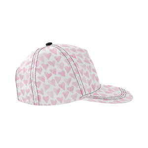 Watercolor pink heart pattern All Over Print Snapback Cap