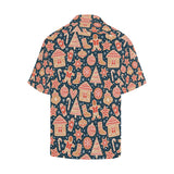 Christmas gingerbread cookie pattern Men's All Over Print Hawaiian Shirt