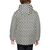 Coffee bean abstract modern pattern Kids' Boys' Girls' Padded Hooded Jacket