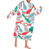 Watercolor bowling pattern Blanket Robe with Sleeves