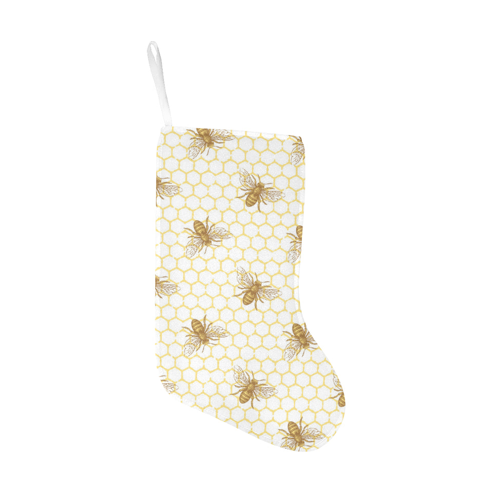 Bee honeycomb seamless design pattern Christmas Stocking