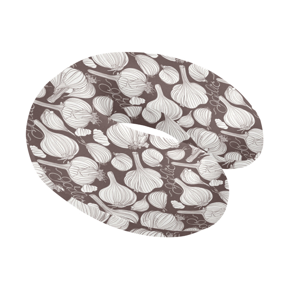 Garlic bulb dark background U-Shaped Travel Neck Pillow