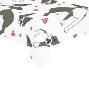 Boston terrier dog hearts vector pattern Tablecloth