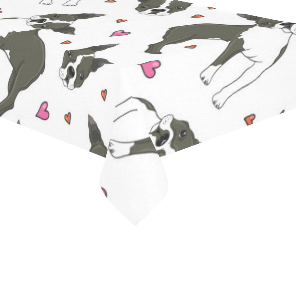 Boston terrier dog hearts vector pattern Tablecloth