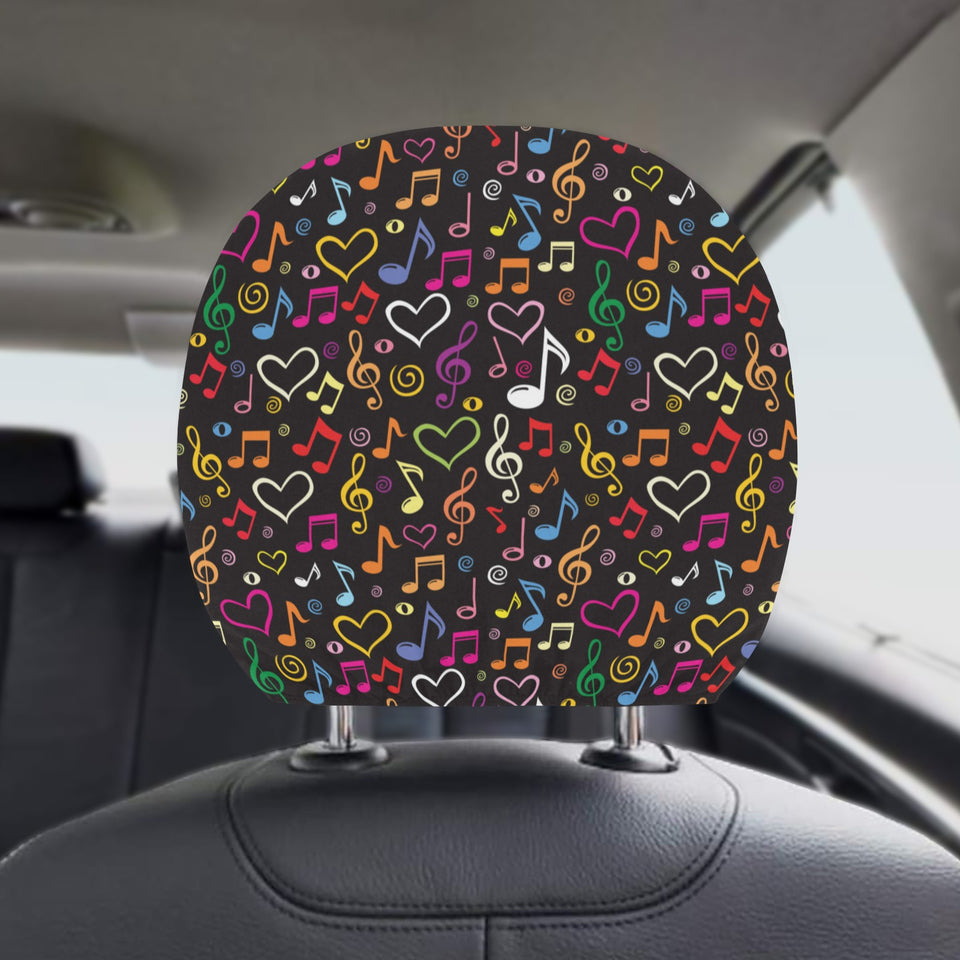 Music Notes Pattern Print Design 02 Car Headrest Cover