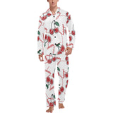 Hand drawn cherry pattern Men's Long Pajama Set