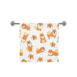 Brown pomeranian pattern Bath Towel