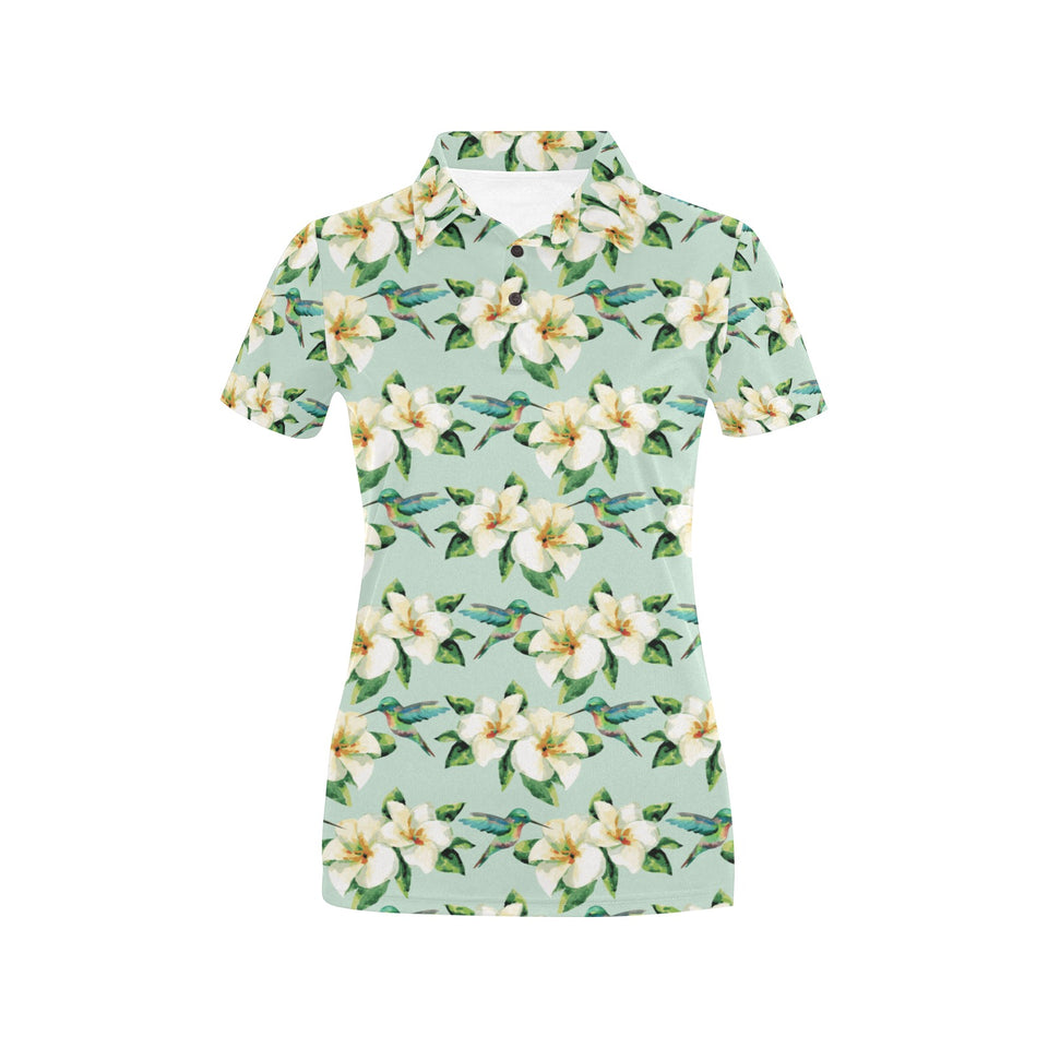 Hummingbird Pattern Print Design 01 Women's All Over Print Polo Shirt