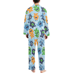 Alien Pattern Print Design 04 Men's Long Pajama Set