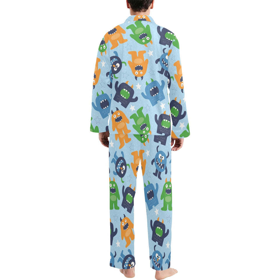 Alien Pattern Print Design 04 Men's Long Pajama Set