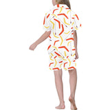 Waterclor boomerang Australian aboriginal ornament Kids' Boys' Girls' V-Neck Short Pajama Set