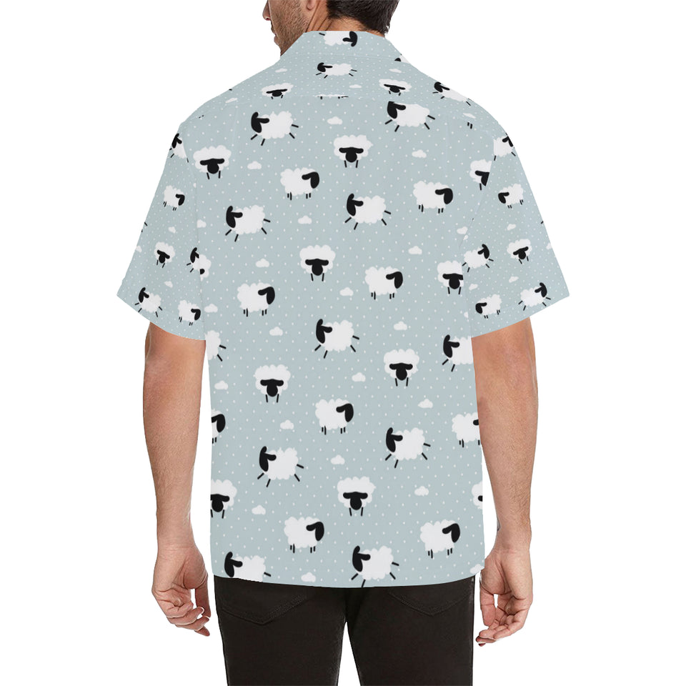 Sheep polka dot cloud pattern Men's All Over Print Hawaiian Shirt