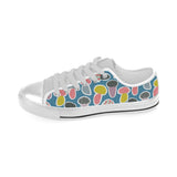 Colorful mushroom design pattern Men's Low Top Canvas Shoes White