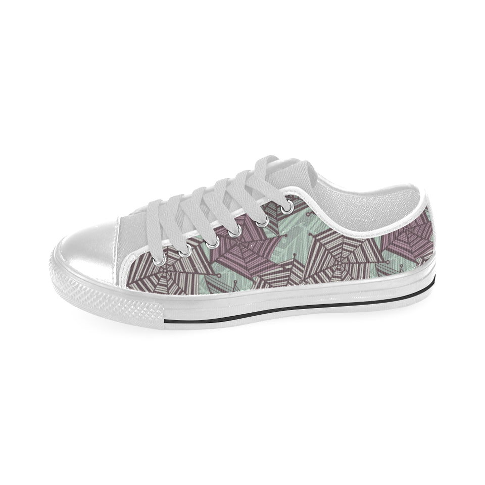Spider web cobweb design color pattern Men's Low Top Shoes White