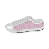 Lavender pattern pink background Men's Low Top Canvas Shoes White