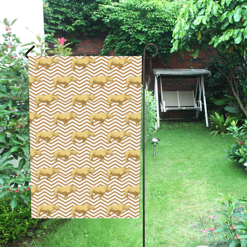 Rhino yellow theme pattern House Flag Garden Flag