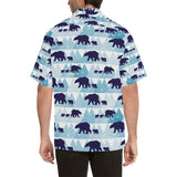 polar bear winter snow pattern Men's All Over Print Hawaiian Shirt
