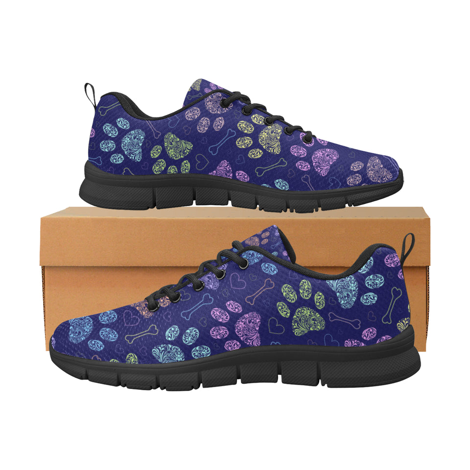 Dog Paws Pattern Print Design 02 Men's Breathable Sneakers ( Model 055)