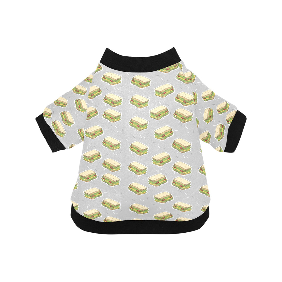 Sandwich Pattern Print Design 05 All Over Print Pet Dog Round Neck Fuzzy Shirt