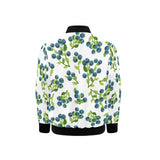 blueberry white background Kids' Boys' Girls' Bomber Jacket