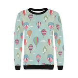 Hot Air Balloon design Pattern Women's Crew Neck Sweatshirt