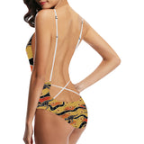 Kangaroo Australian aboriginal art pattern Women's One-Piece Swimsuit