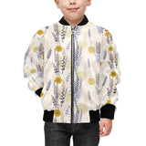 Lavender modern pattern blackground Kids' Boys' Girls' Bomber Jacket