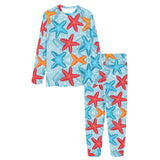 Blue red orange starfish pattern Women's All Over Print Pajama Set