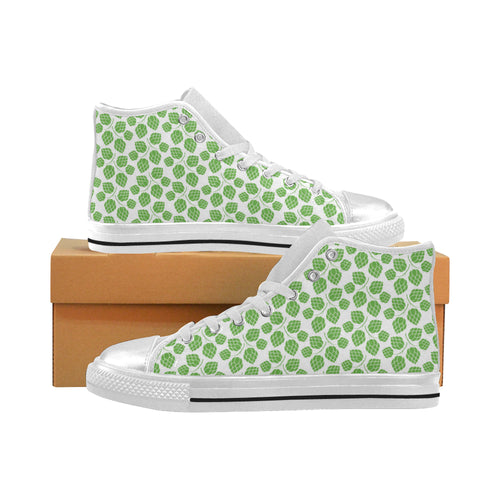 Hop pattern background Women's High Top Canvas Shoes White
