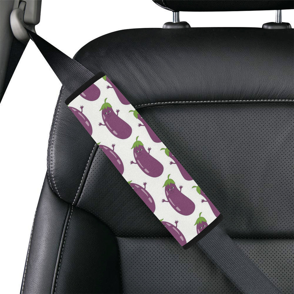 Eggplant Pattern Print Design 01 Car Seat Belt Cover