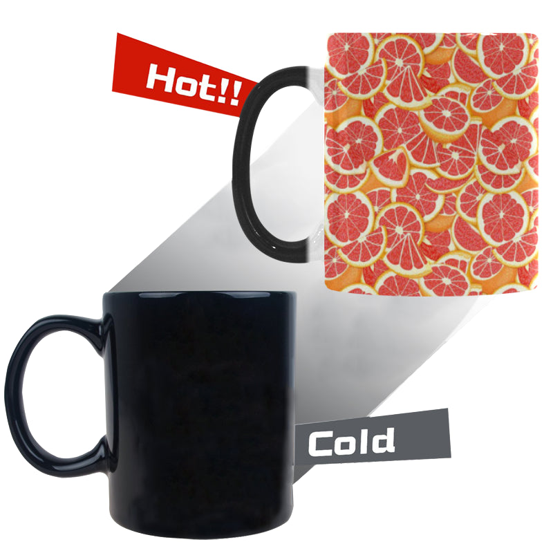 Tropical grapefruit pattern Morphing Mug Heat Changing Mug