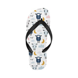 Cute sleeping sheep moon cloud pattern Unisex Flip Flops