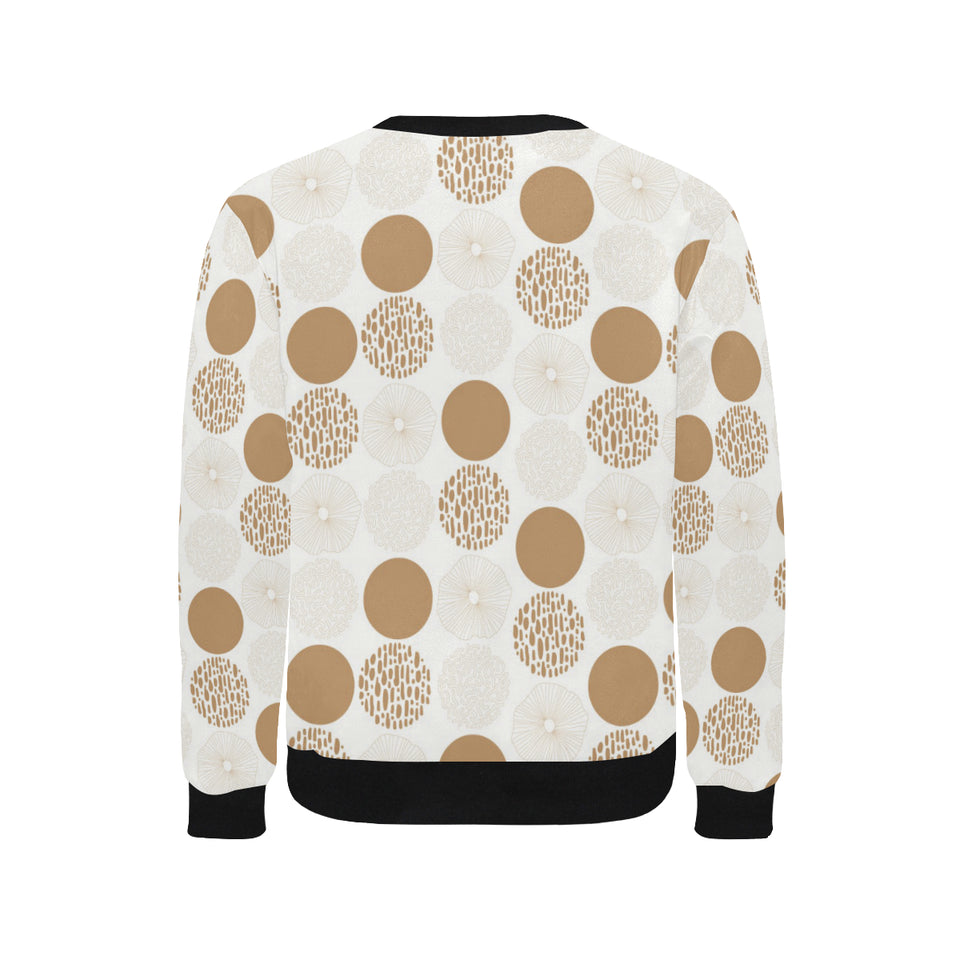 Gold Texture mushroom pattern Men's Crew Neck Sweatshirt