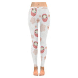 Daruma japanese wooden doll cherry blossom flower Women's Legging Fulfilled In US
