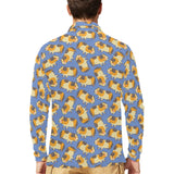 Guinea Pig Pattern Print Design 02 Men's Long Sleeve Polo Shirt
