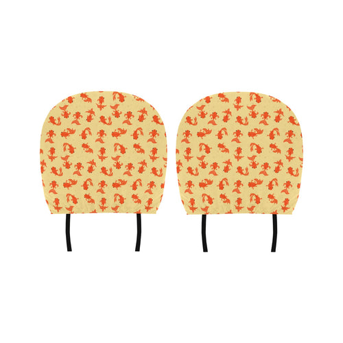 Goldfish Pattern Print Design 02 Car Headrest Cover