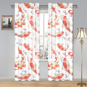 Watercolor Koi Fish Carp Fish pattern Gauze Curtain