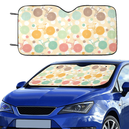 Bicycle Pattern Print Design 01 Car Sun Shade