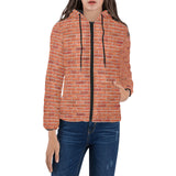Brick Printed Pattern Print Design 03 Women's Padded Hooded Jacket