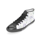 Hand painting Watercolor Lavender Women's High Top Canvas Shoes Black