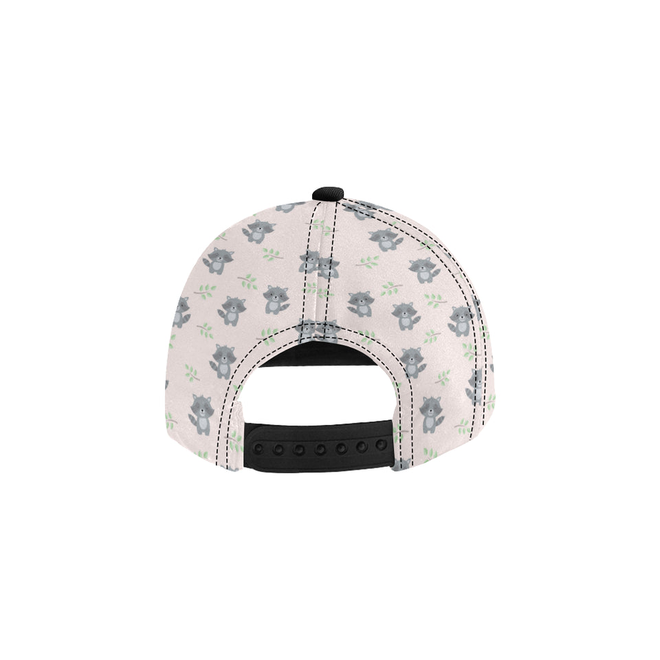 cute raccoons leaves pattern All Over Print Snapback Cap