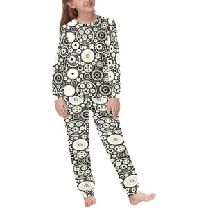 Gear Pattern Print Design 02 Kids' Boys' Girls' All Over Print Pajama Set