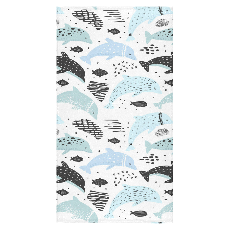 Cute dolphins Childish Style pattern Bath Towel