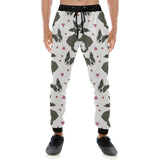 Boston terrier dog hearts vector pattern Unisex Casual Sweatpants