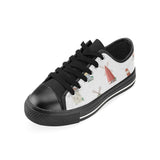 windmill design pattern Men's Low Top Canvas Shoes Black
