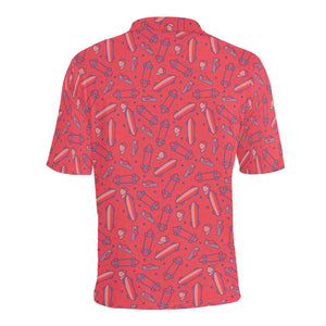 Skate Board Pattern Print Design 01 Men's All Over Print Polo Shirt