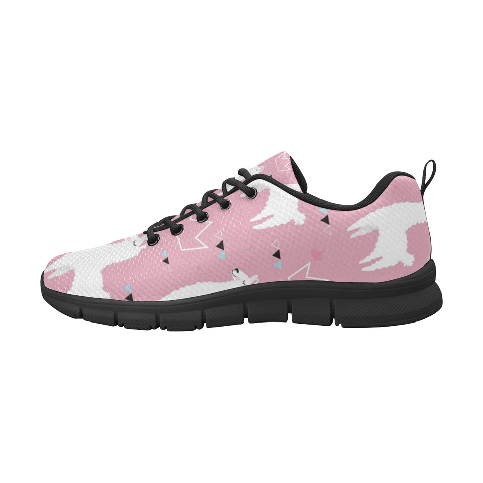 Llama Alpaca pink background Men's Sneaker Shoes
