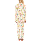 Ice cream cone pattern Women's Long Pajama Set